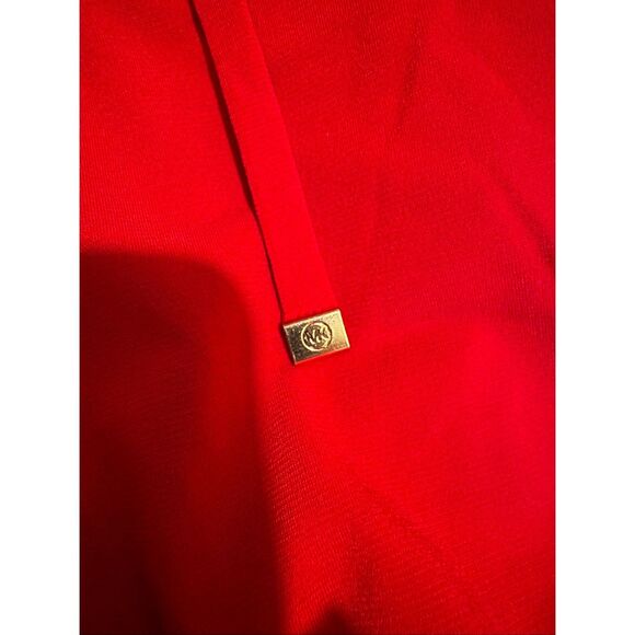 MK michael Kors long sleeve tassel tie front top/shirt/blouse red currant sz XL - Picture 6 of 8